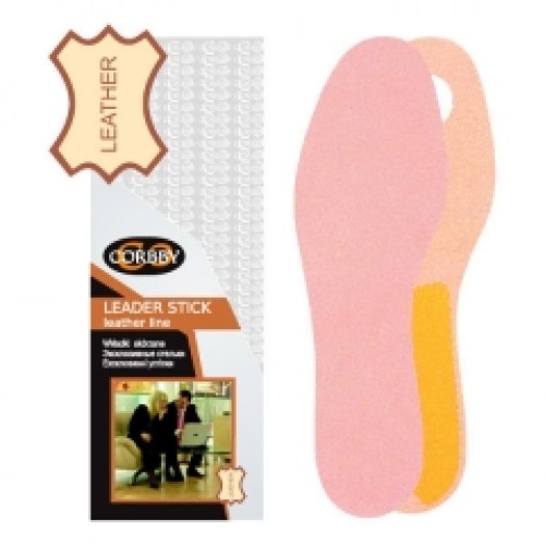 Стельки Corbby - Линия Элегант - Leder Stick самоклеящаяся придает чувство комфорта и свежести, улучшает вид обуви - арт.corb1051c упаковка 5 шт